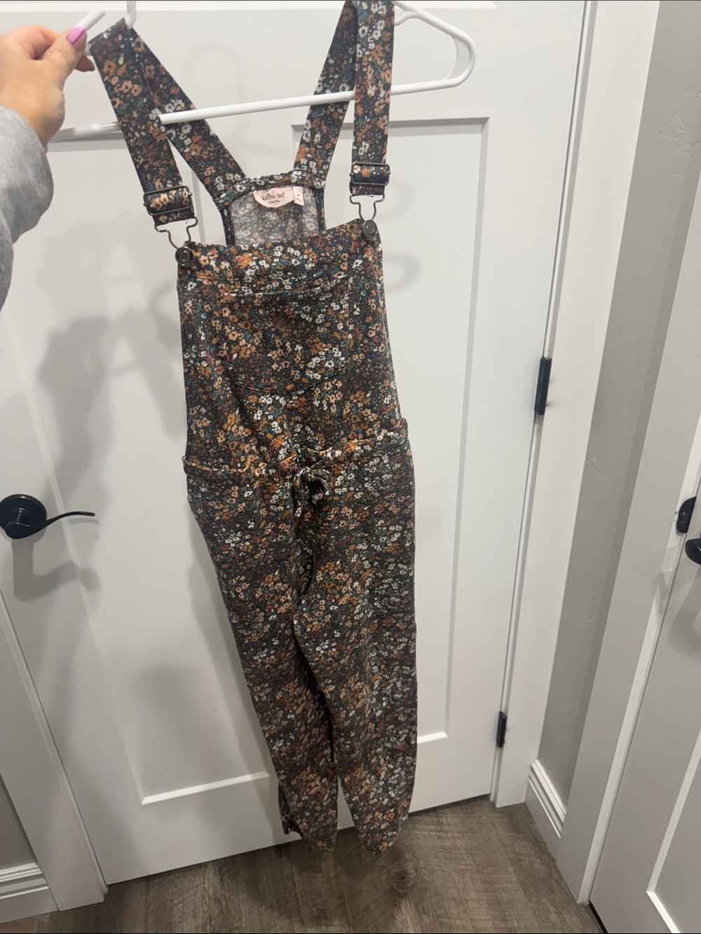 Kids Floral Overalls Jumpsuit - Brown Floral